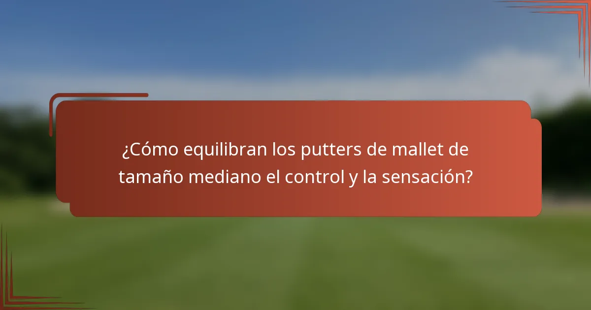 ¿Cómo equilibran los putters de mallet de tamaño mediano el control y la sensación?