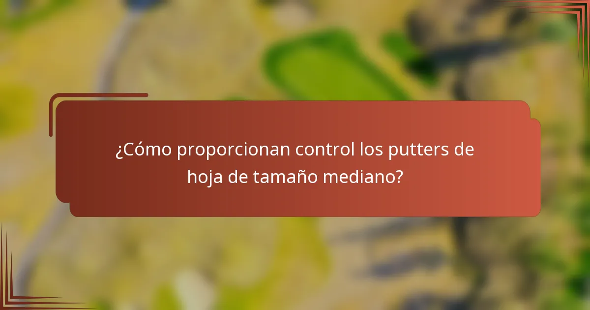 ¿Cómo proporcionan control los putters de hoja de tamaño mediano?