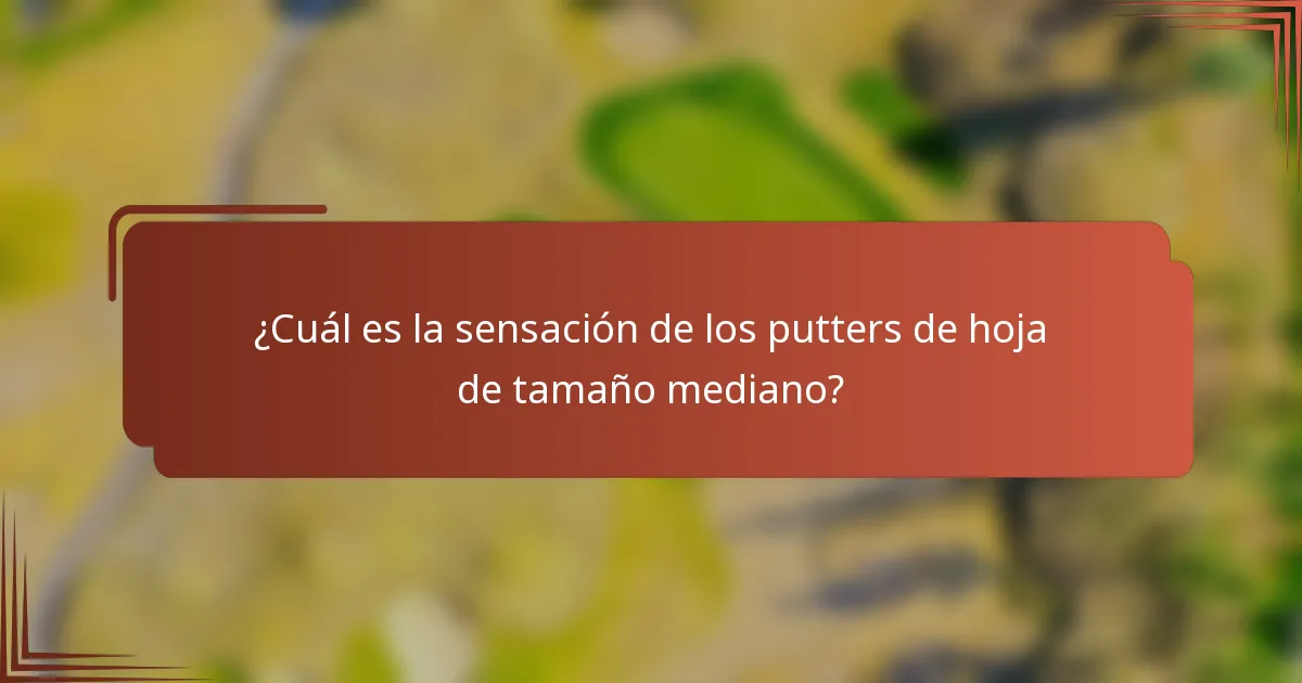 ¿Cuál es la sensación de los putters de hoja de tamaño mediano?