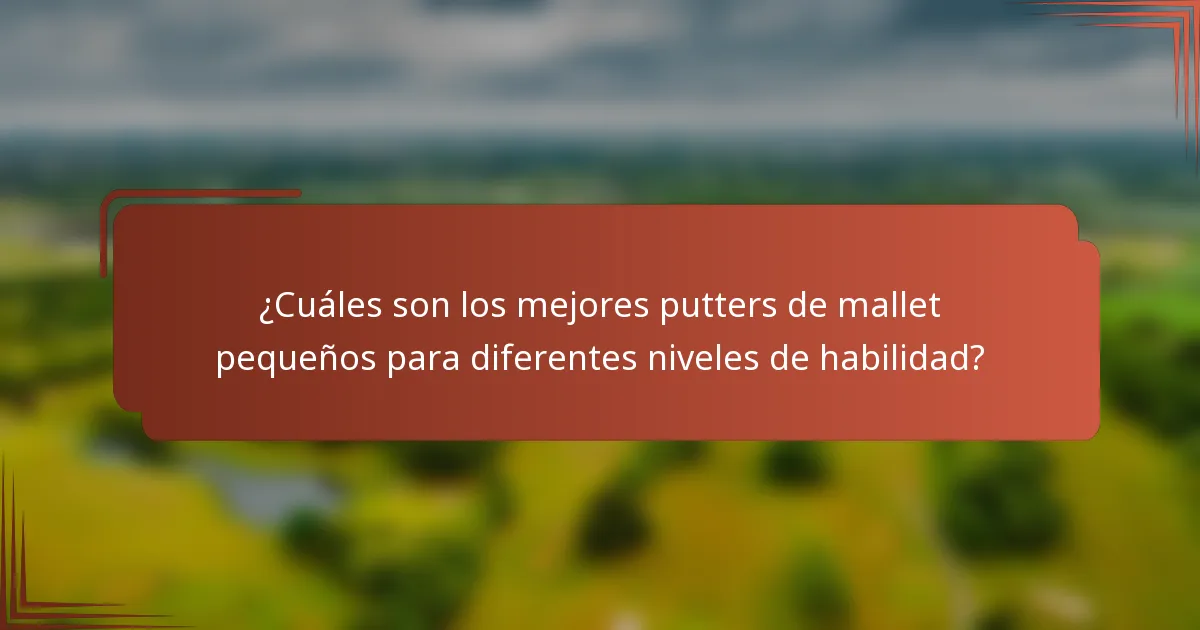 ¿Cuáles son los mejores putters de mallet pequeños para diferentes niveles de habilidad?
