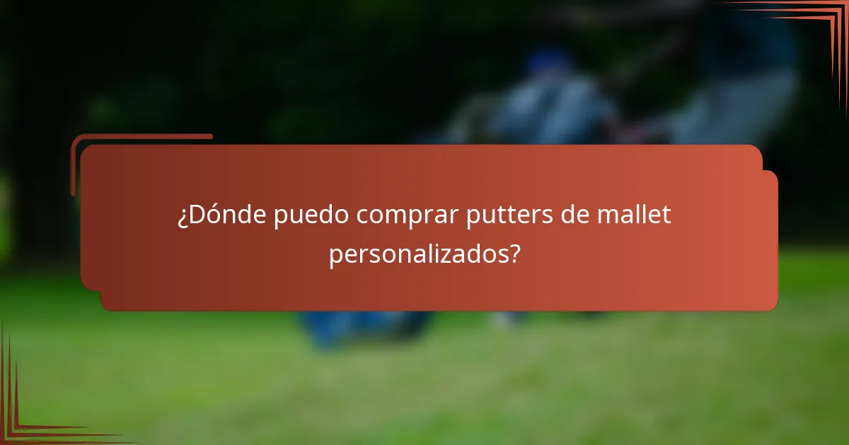 ¿Dónde puedo comprar putters de mallet personalizados?
