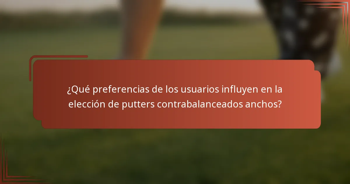 ¿Qué preferencias de los usuarios influyen en la elección de putters contrabalanceados anchos?