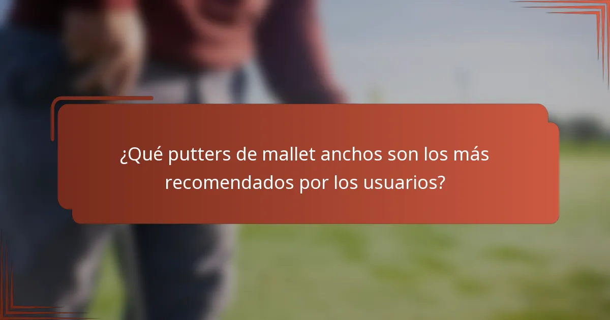 ¿Qué putters de mallet anchos son los más recomendados por los usuarios?