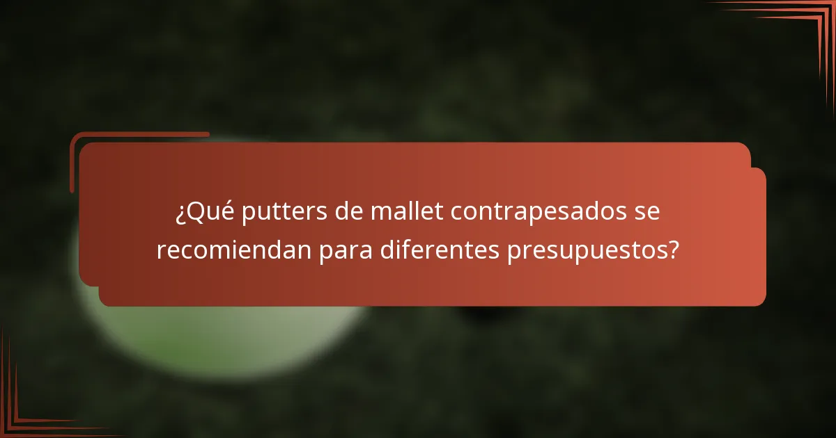 ¿Qué putters de mallet contrapesados se recomiendan para diferentes presupuestos?