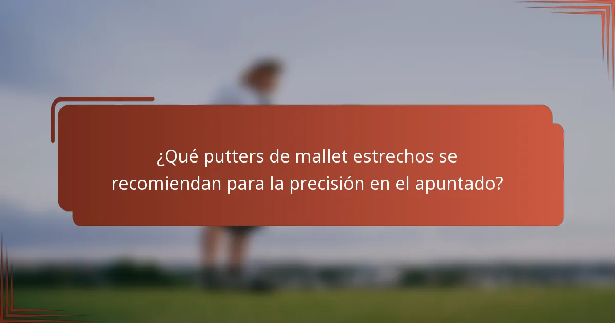 ¿Qué putters de mallet estrechos se recomiendan para la precisión en el apuntado?